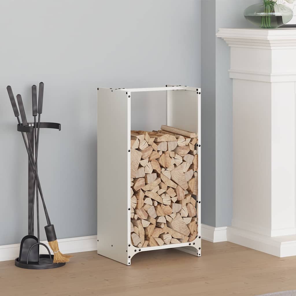 vidaXL Firewood Rack White 40x30x80 cm Cold-rolled steel 1
