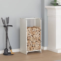 vidaXL Firewood Rack White 40x30x80 cm Cold-rolled steel 1