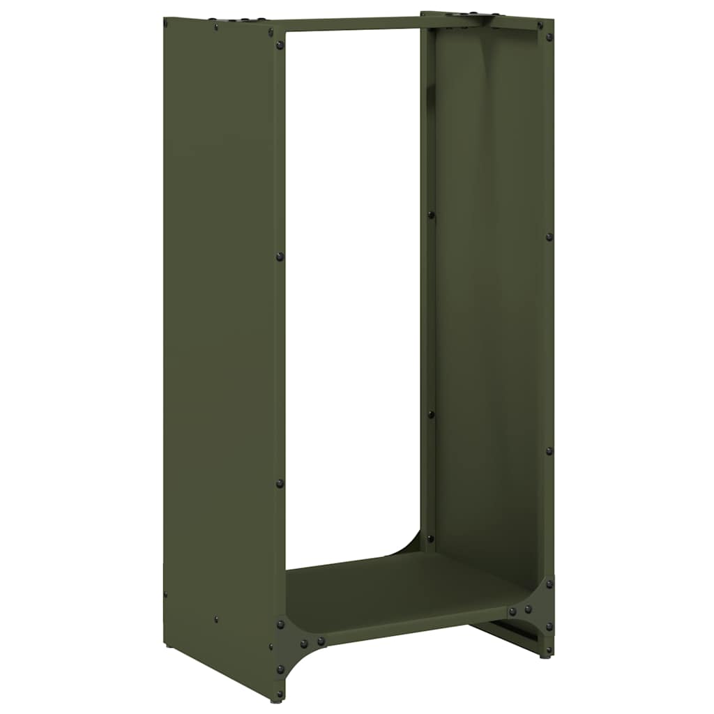 vidaXL Firewood Rack Olive Green 40x30x80 cm Cold-rolled steel 2