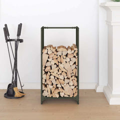 vidaXL Firewood Rack Olive Green 40x30x80 cm Cold-rolled steel 3