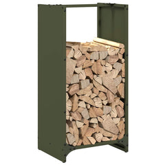 vidaXL Firewood Rack Olive Green 40x30x80 cm Cold-rolled steel 4