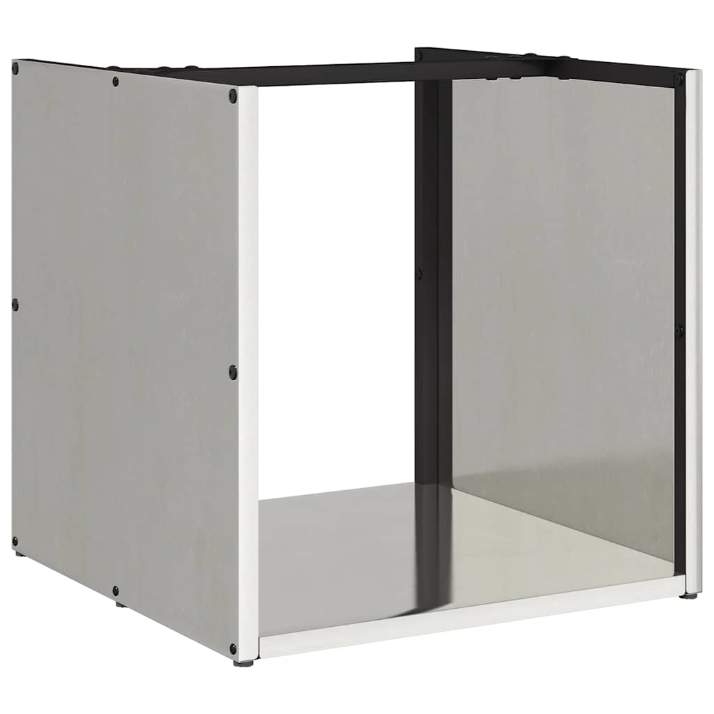 vidaXL Firewood Rack 40x40x40 cm Stainless Steel 2