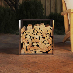 vidaXL Firewood Rack 40x40x40 cm Stainless Steel 3