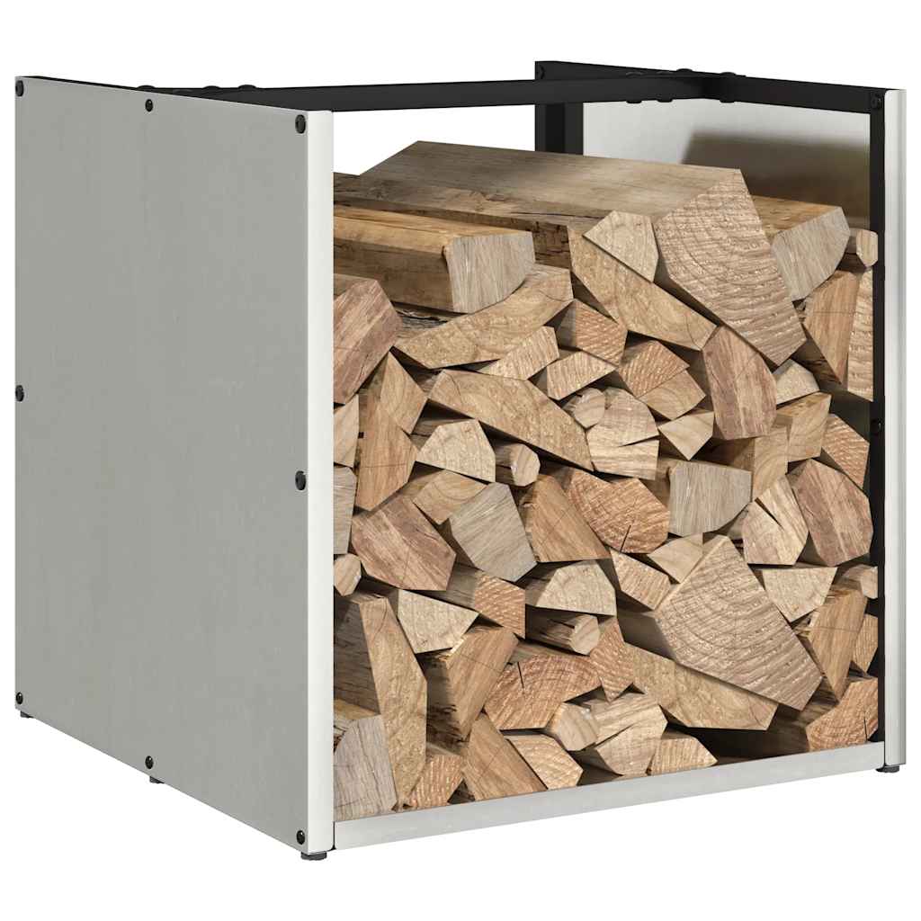 vidaXL Firewood Rack 40x40x40 cm Stainless Steel 4