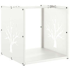 vidaXL Firewood Rack White 40x40x40 cm Cold-rolled steel 2