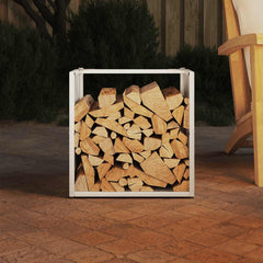 vidaXL Firewood Rack White 40x40x40 cm Cold-rolled steel 3