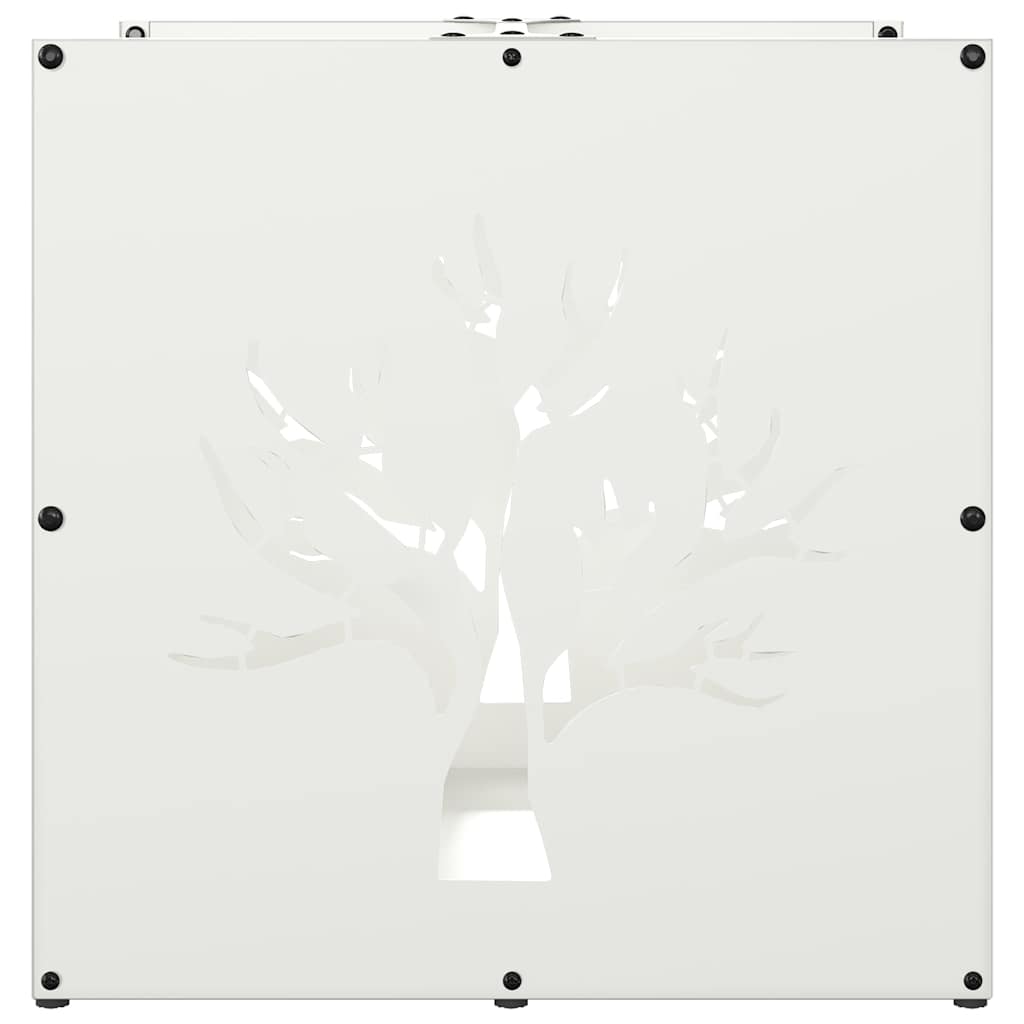vidaXL Firewood Rack White 40x40x40 cm Cold-rolled steel 6