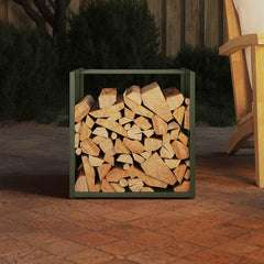 vidaXL Firewood Rack Olive Green 40x40x40 cm Cold-rolled steel 3