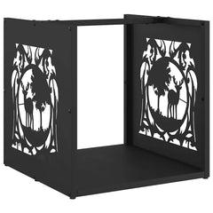 vidaXL Firewood Rack Black 40x40x40 cm Cold-rolled steel 2