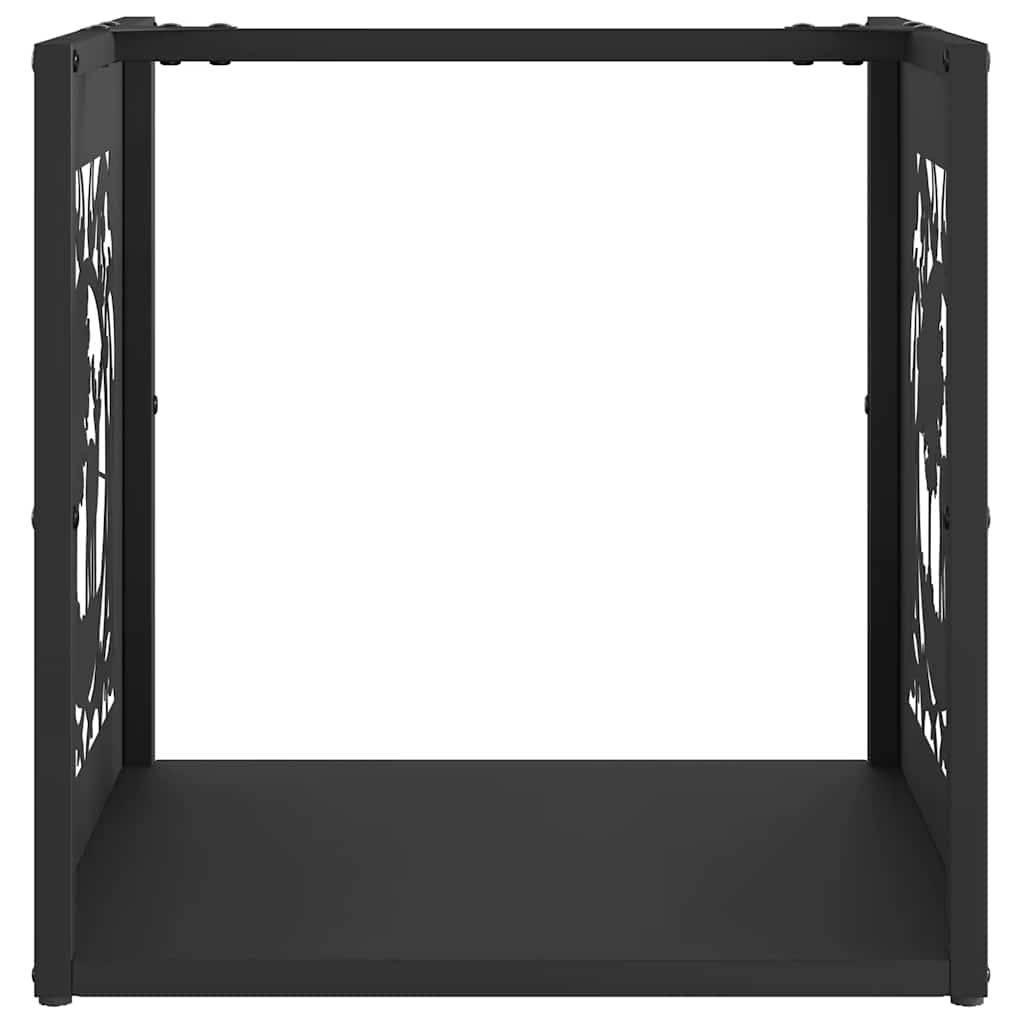 vidaXL Firewood Rack Black 40x40x40 cm Cold-rolled steel 5