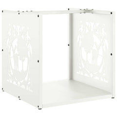vidaXL Firewood Rack White 40x40x40 cm Cold-rolled steel 2