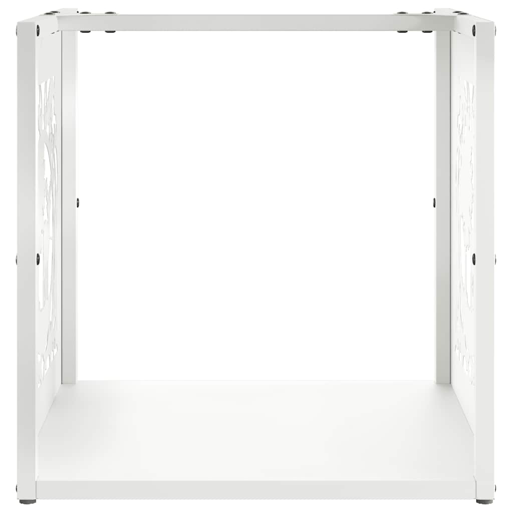vidaXL Firewood Rack White 40x40x40 cm Cold-rolled steel 5