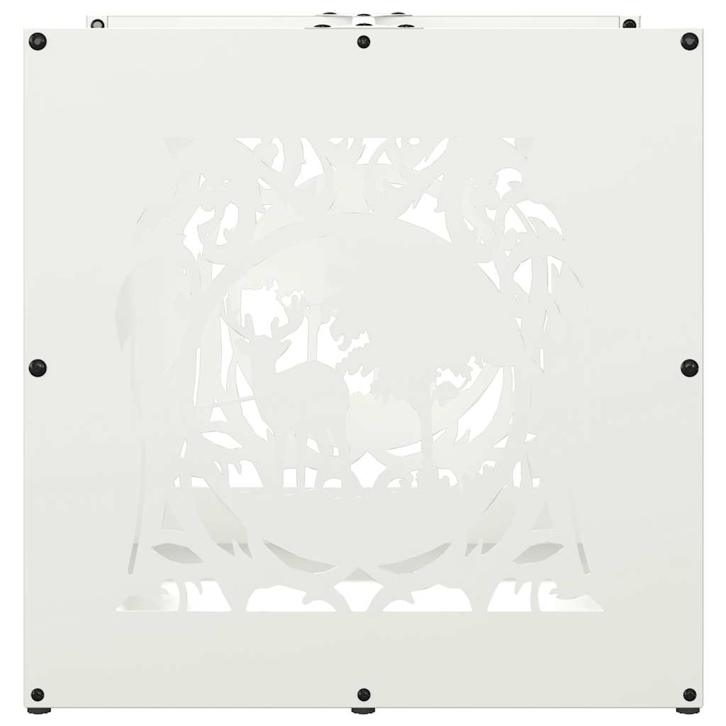vidaXL Firewood Rack White 40x40x40 cm Cold-rolled steel 6