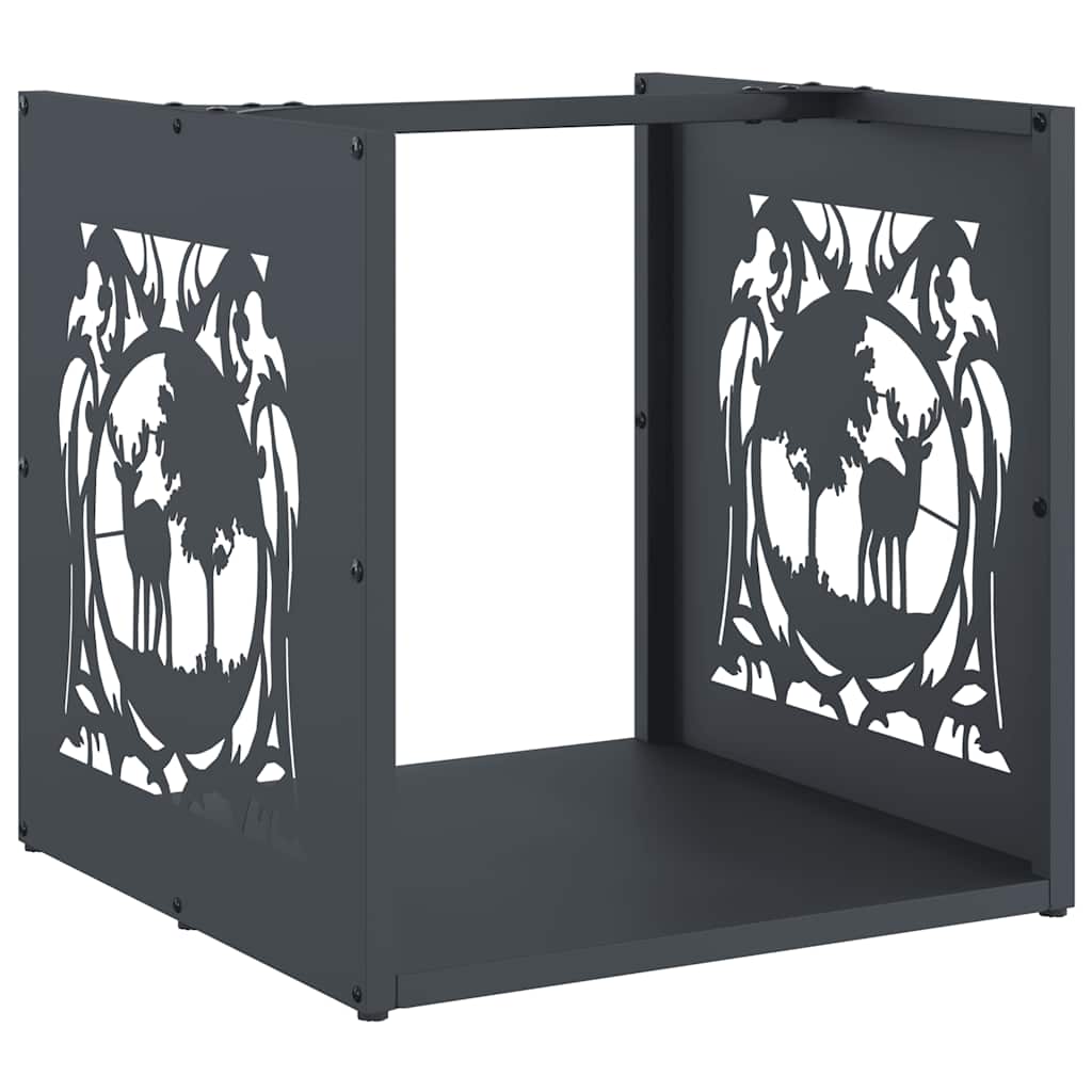 vidaXL Firewood Rack Anthracite 40x40x40 cm Cold-rolled steel 2