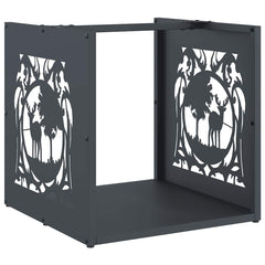 vidaXL Firewood Rack Anthracite 40x40x40 cm Cold-rolled steel 2