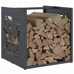vidaXL Firewood Rack Anthracite 40x40x40 cm Cold-rolled steel 4