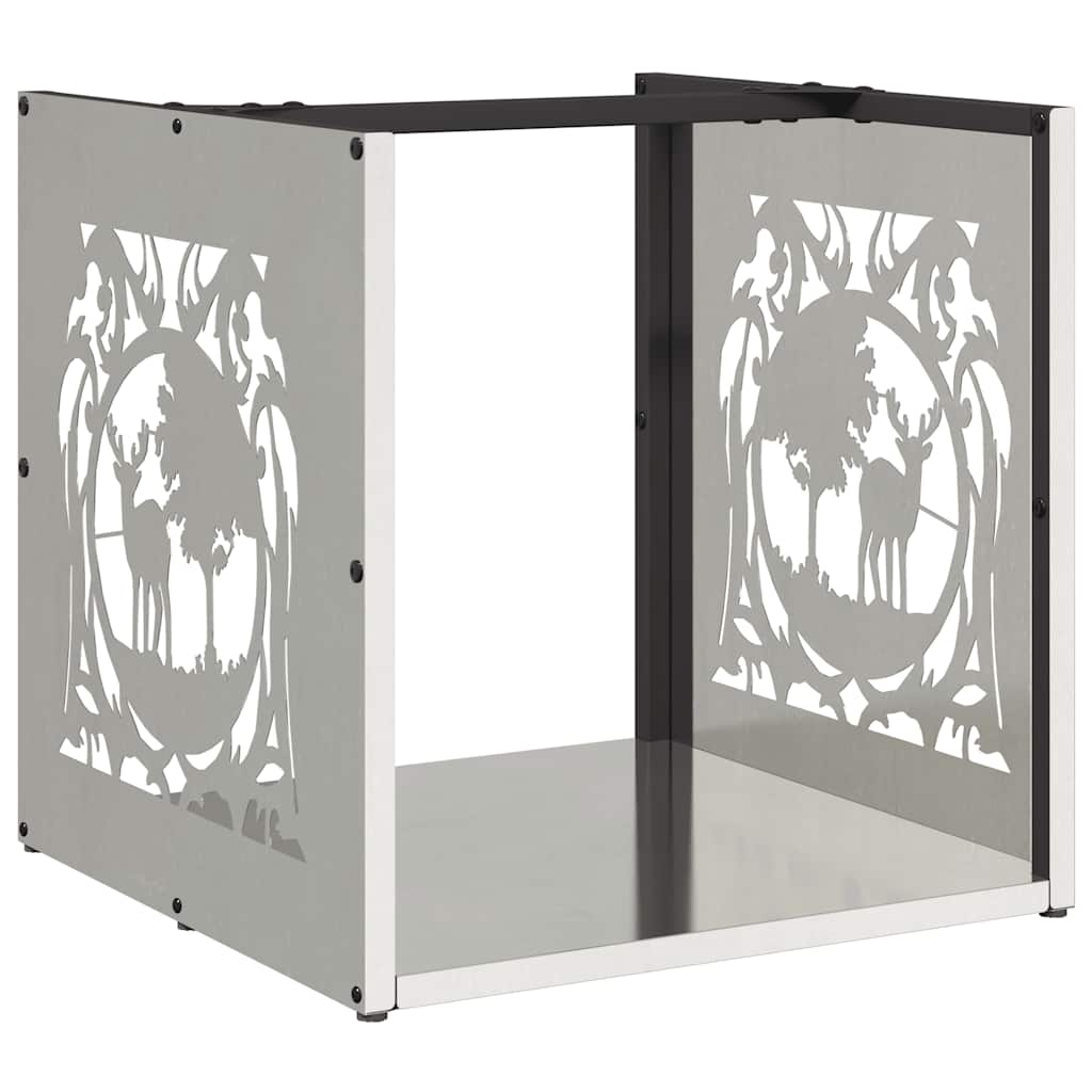 vidaXL Firewood Rack 40x40x40 cm Stainless Steel 2