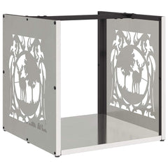 vidaXL Firewood Rack 40x40x40 cm Stainless Steel 2