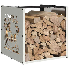 vidaXL Firewood Rack 40x40x40 cm Stainless Steel 4