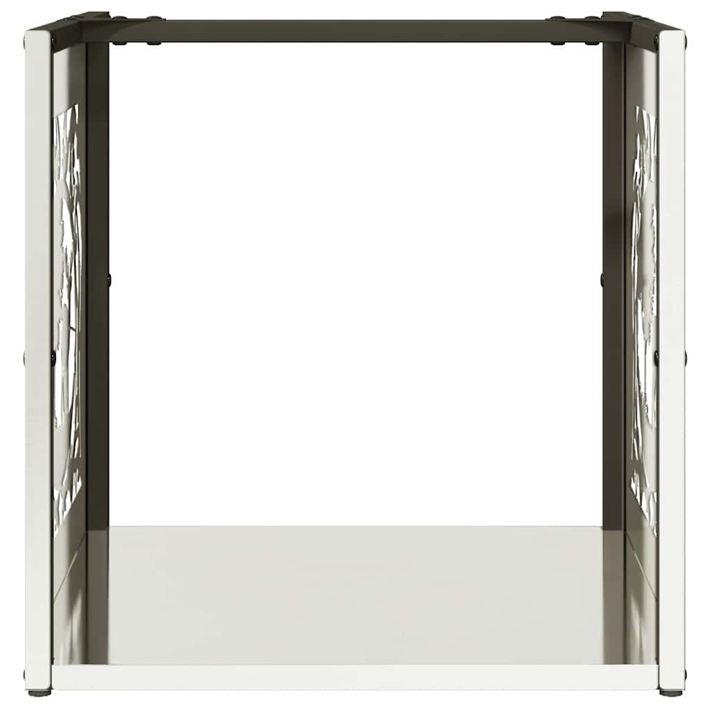 vidaXL Firewood Rack 40x40x40 cm Stainless Steel 5