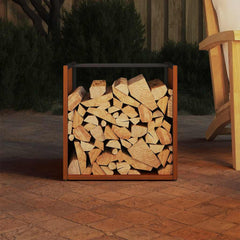 vidaXL Firewood Rack 40x40x40 cm Weathering Steel 3