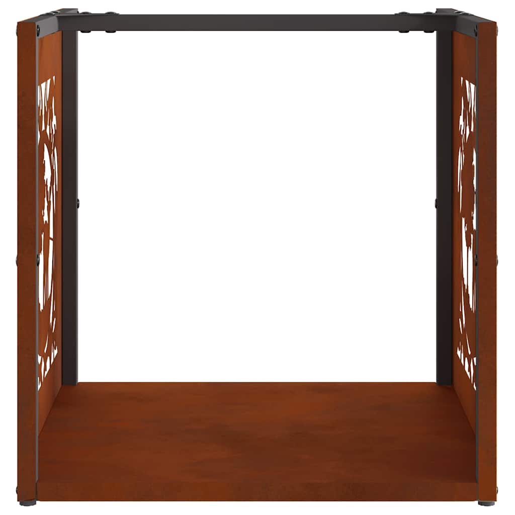 vidaXL Firewood Rack 40x40x40 cm Weathering Steel 6