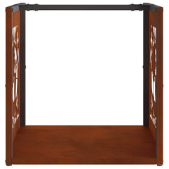 vidaXL Firewood Rack 40x40x40 cm Weathering Steel 6