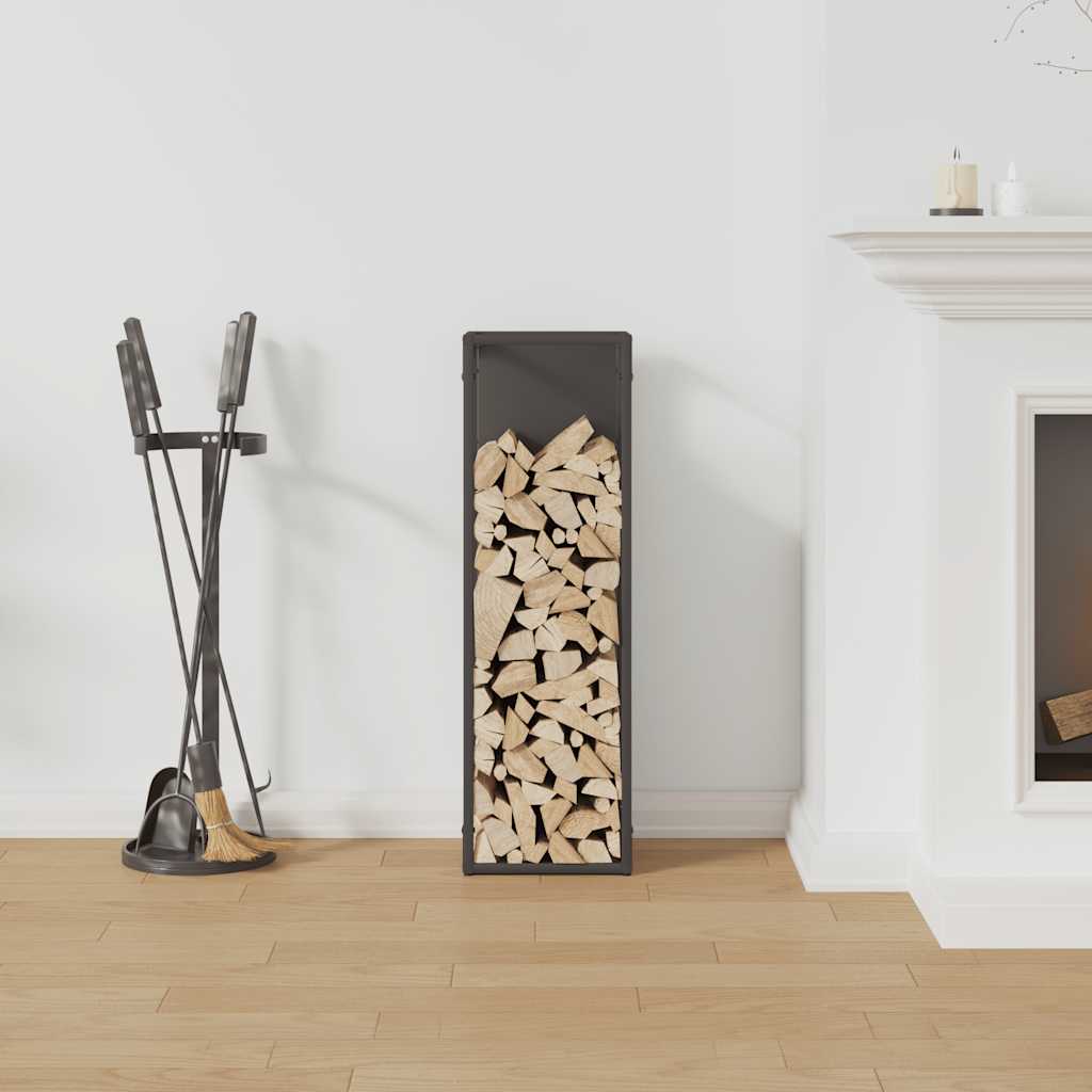vidaXL Firewood Rack Black 25x25x80 cm Cold-rolled steel 3