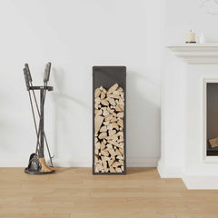 vidaXL Firewood Rack Black 25x25x80 cm Cold-rolled steel 3