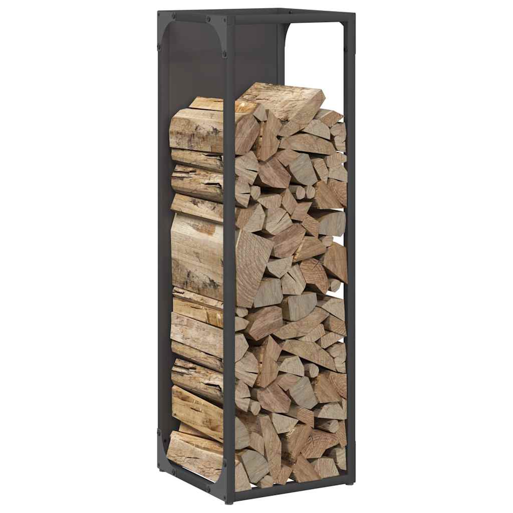 vidaXL Firewood Rack Black 25x25x80 cm Cold-rolled steel 4