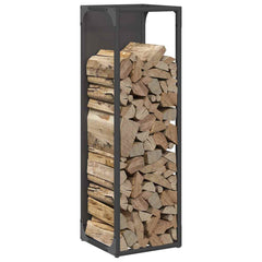 vidaXL Firewood Rack Black 25x25x80 cm Cold-rolled steel 4