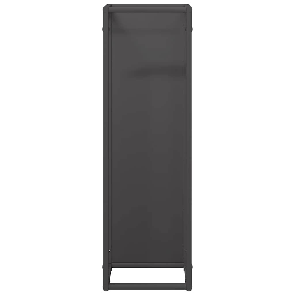 vidaXL Firewood Rack Black 25x25x80 cm Cold-rolled steel 5