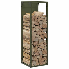 vidaXL Firewood Rack Olive Green 25x25x80 cm Cold-rolled steel 4