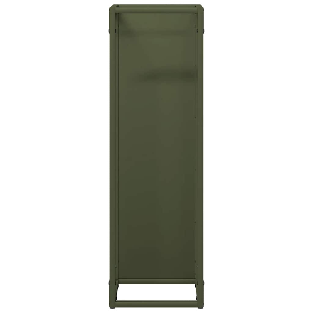 vidaXL Firewood Rack Olive Green 25x25x80 cm Cold-rolled steel 5