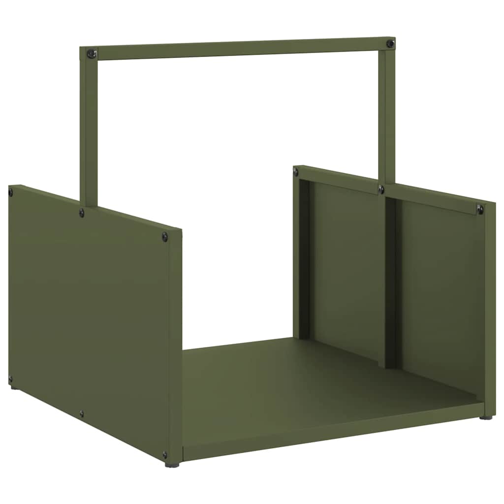 vidaXL Firewood Rack Olive Green 40x40x40 cm Cold-rolled steel 2