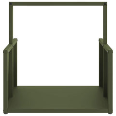 vidaXL Firewood Rack Olive Green 40x40x40 cm Cold-rolled steel 5