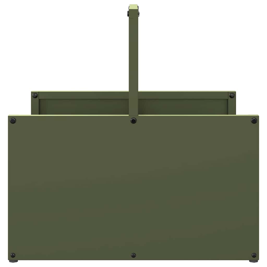 vidaXL Firewood Rack Olive Green 40x40x40 cm Cold-rolled steel 6