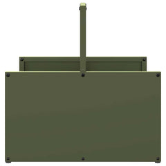 vidaXL Firewood Rack Olive Green 40x40x40 cm Cold-rolled steel 6