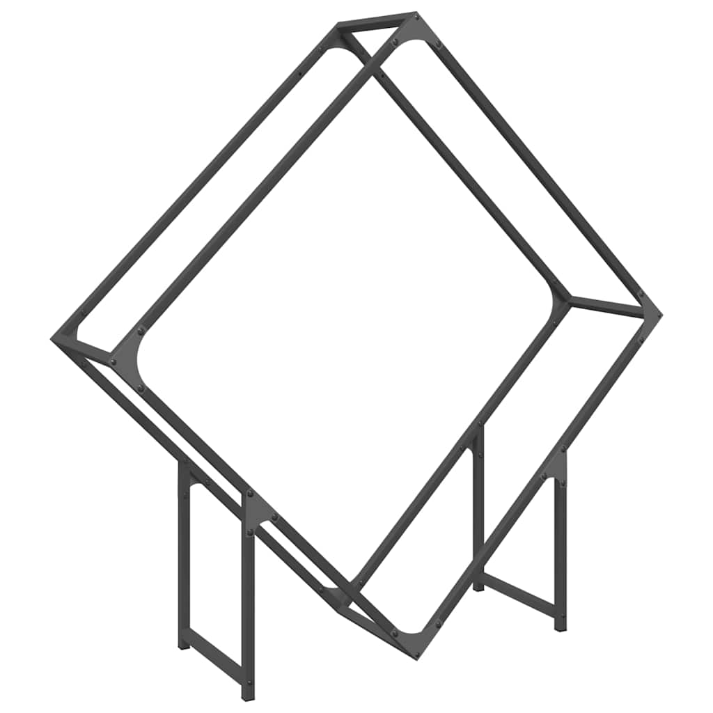 vidaXL Firewood Rack Black 100x25x100 cm Cold-rolled steel 2
