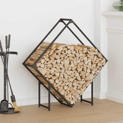 vidaXL Firewood Rack Black 100x25x100 cm Cold-rolled steel 1