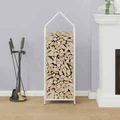 vidaXL Firewood Rack White 40x25x120 cm Cold-rolled steel 3