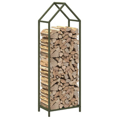 vidaXL Firewood Rack Olive Green 40x25x120 cm Cold-rolled steel 4