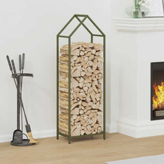vidaXL Firewood Rack Olive Green 40x25x120 cm Cold-rolled steel 1