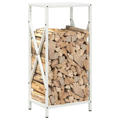 vidaXL Firewood Rack White 34x25x70 cm Cold-rolled steel 4