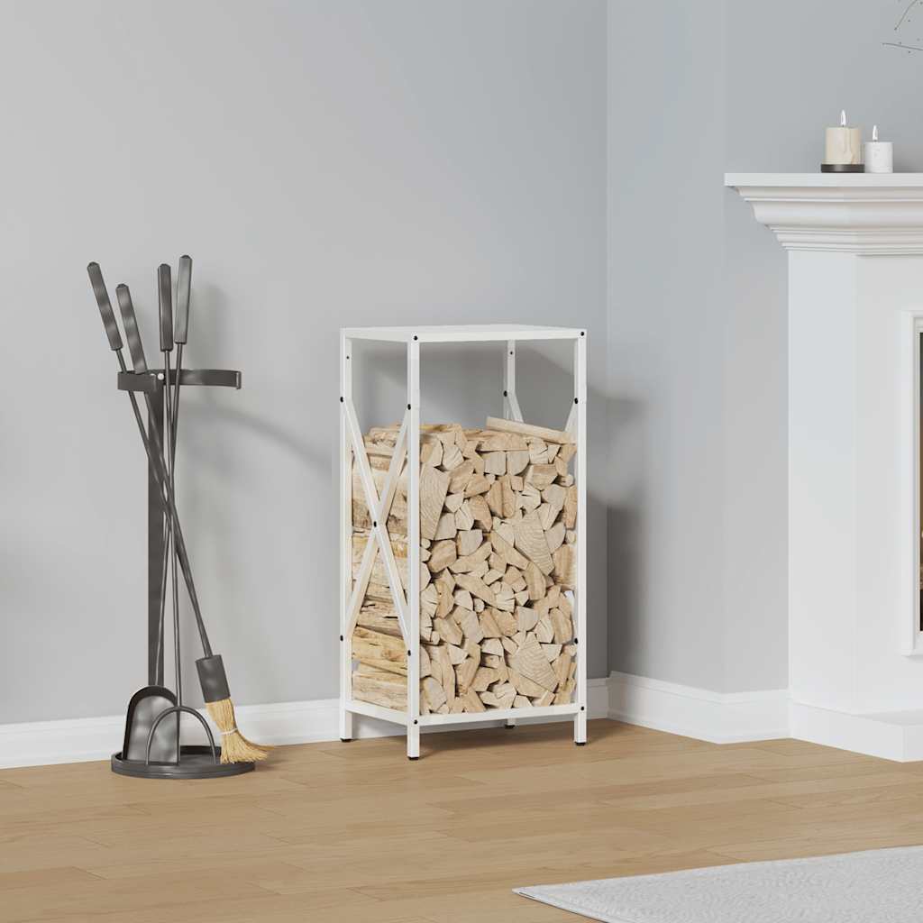 vidaXL Firewood Rack White 34x25x70 cm Cold-rolled steel 1