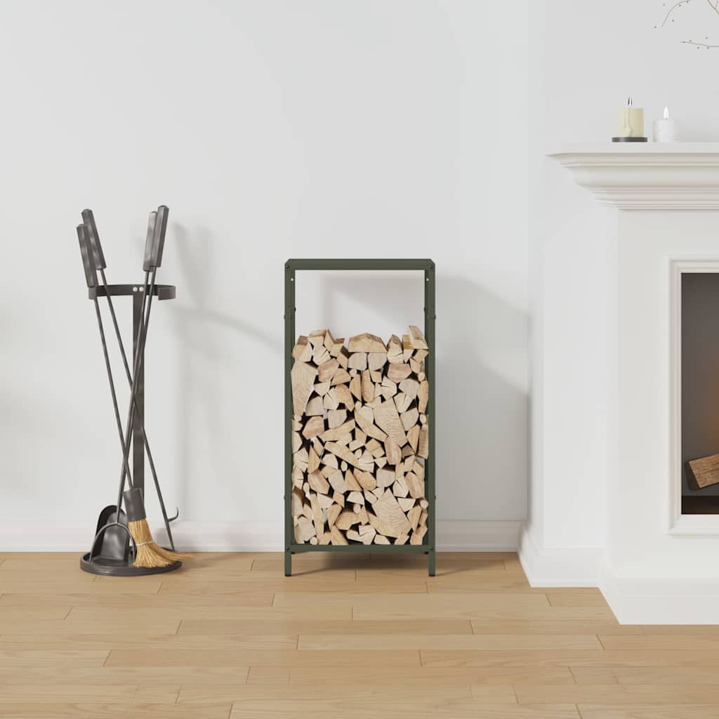 vidaXL Firewood Rack Olive Green 34x25x70 cm Cold-rolled steel 3