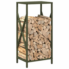 vidaXL Firewood Rack Olive Green 34x25x70 cm Cold-rolled steel 4