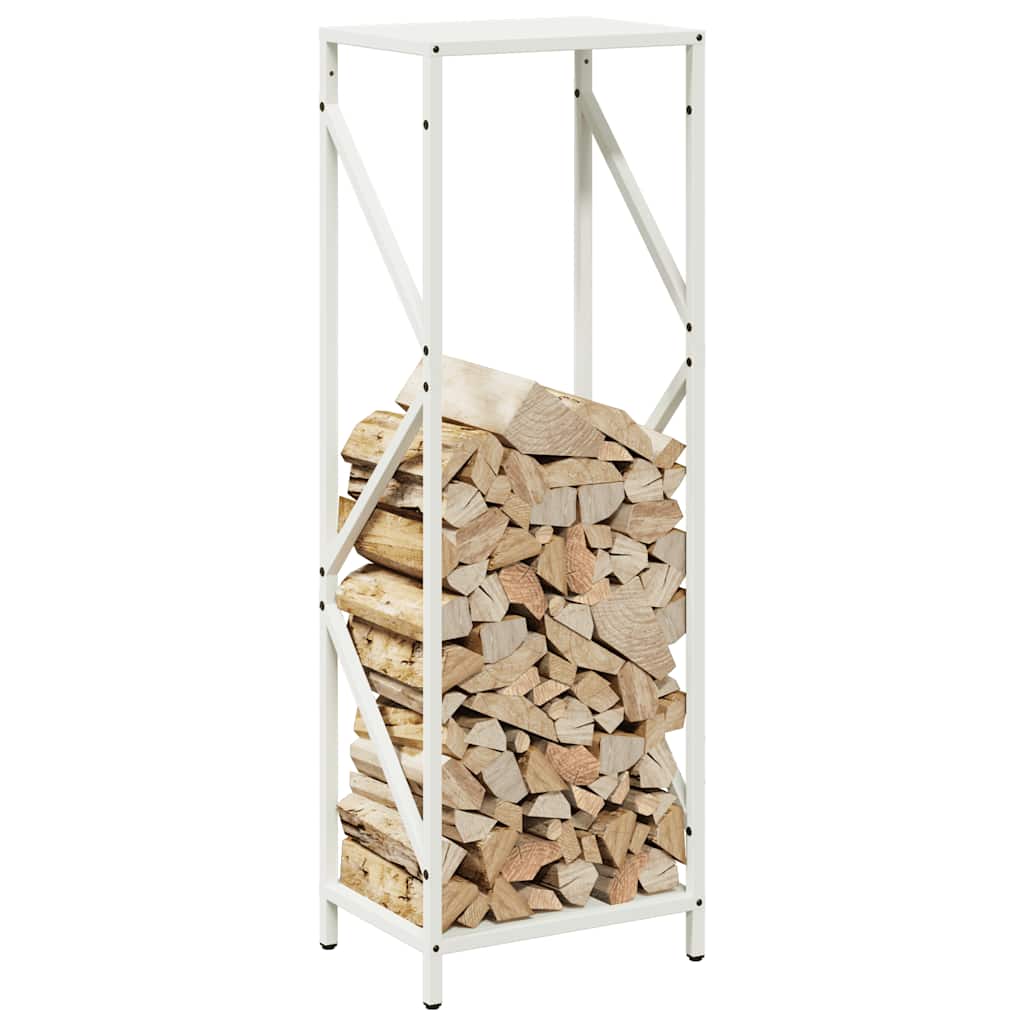 vidaXL Firewood Rack White 34x25x100 cm Cold-rolled steel 4
