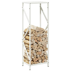 vidaXL Firewood Rack White 34x25x100 cm Cold-rolled steel 4