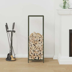 vidaXL Firewood Rack Olive Green 34x25x100 cm Cold-rolled steel 3